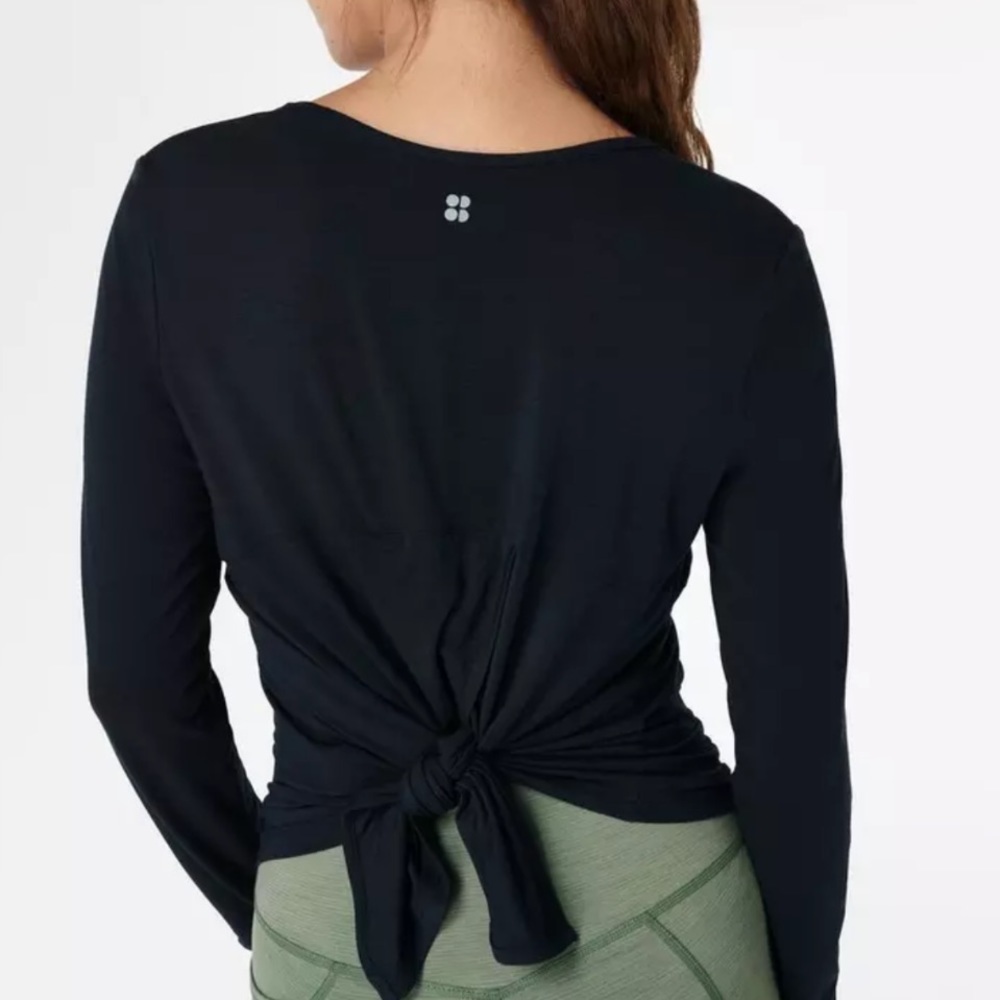 Sweaty Betty Move Split Back Long Sleeve Yoga Top, Black